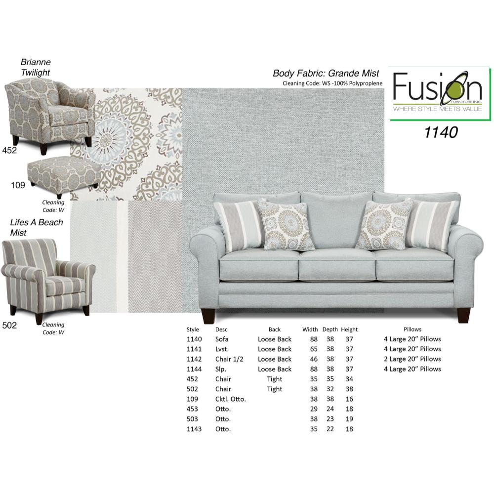 Ottoman 1143-Grande Mist Ottoman 1143-Grande Mist