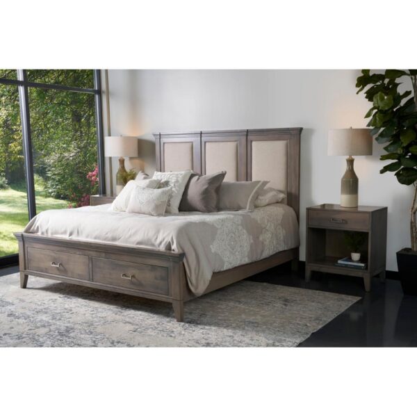 Champagne Crown Upholstered Panel Bed