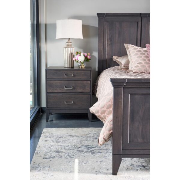 Champagne Three Drawer Nightstand