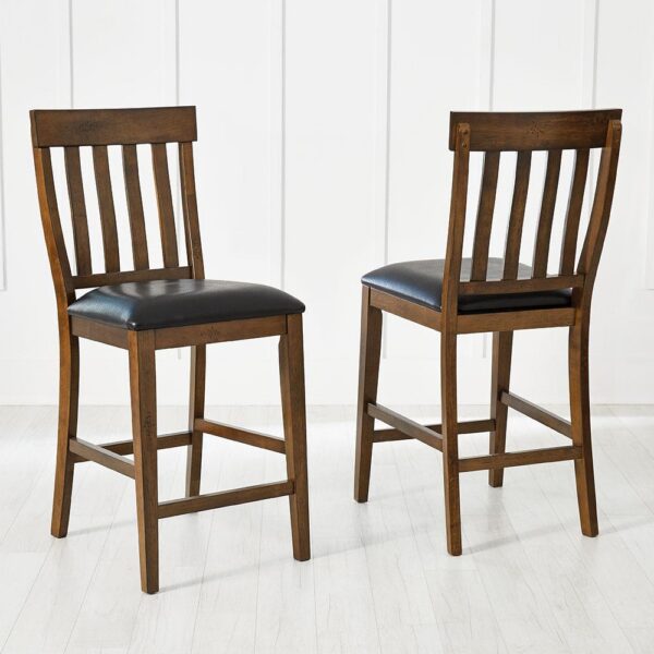 Mariposa Slatback Counter Stool - Rustic Whiskey