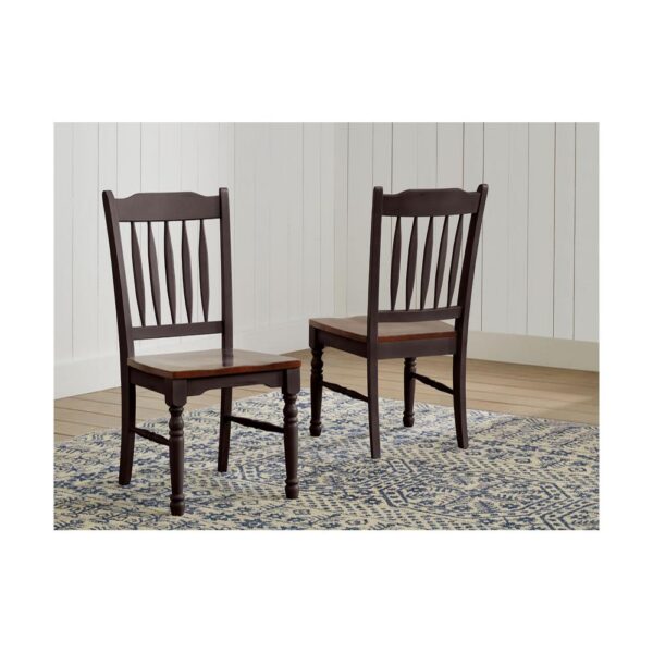 British Isle Slatback Side Chair - Oak/Black