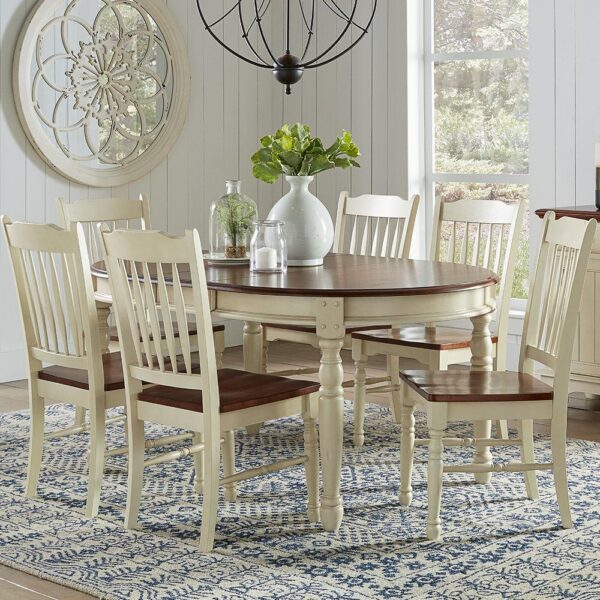 British Isle Leg Table - Merlot/Buttermilk