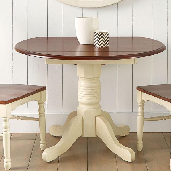 British Isle Drop Leaf Table - Merlot/Buttermilk
