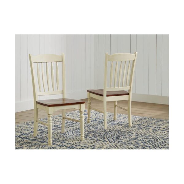 British Isle Slatback Side Chair - Merlot/Buttermilk