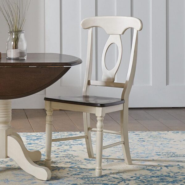 British Isles Napoleon Side Chair - Cocoa/Chalk