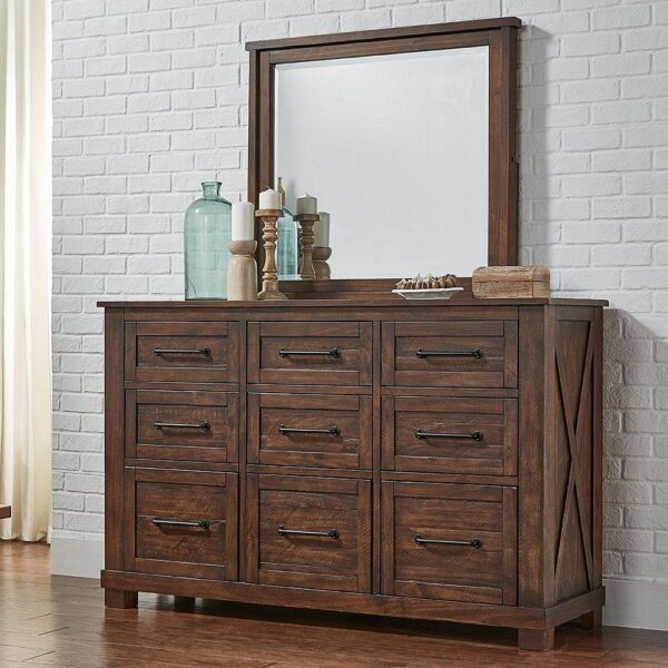 Sun Valley 9 Drawer Dresser - Rustic Timber