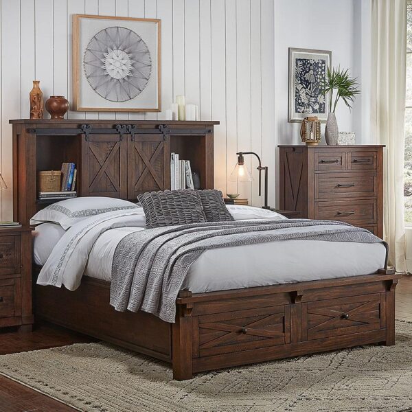 Sun Valley Storage Bed - Rustic Timber