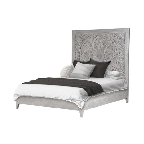 Boho Chic Carved Platform Bed