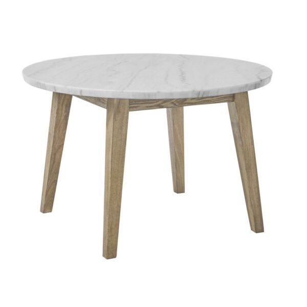 Vida Round White Marble Dining Table