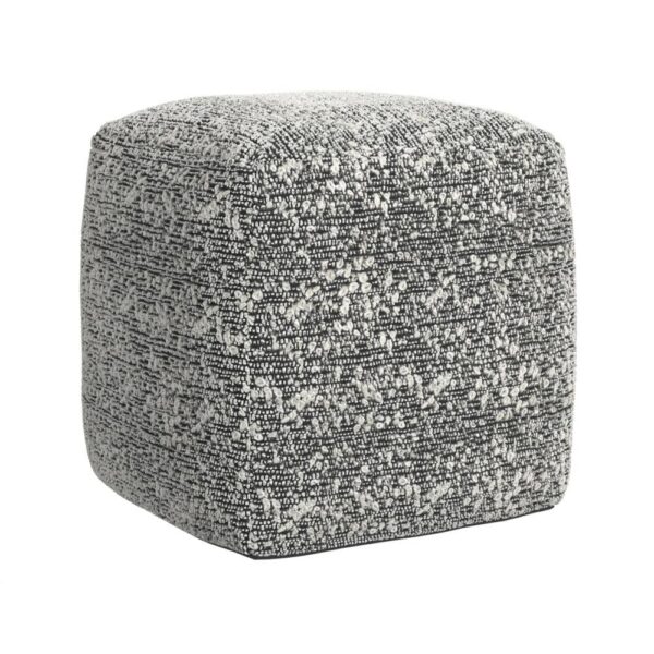 Nahara Boucle Black Woven Pouf