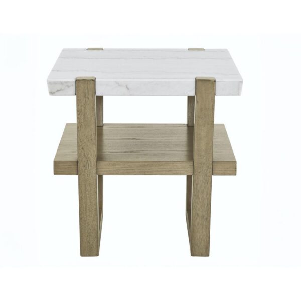 Perth White Marble Top End Table