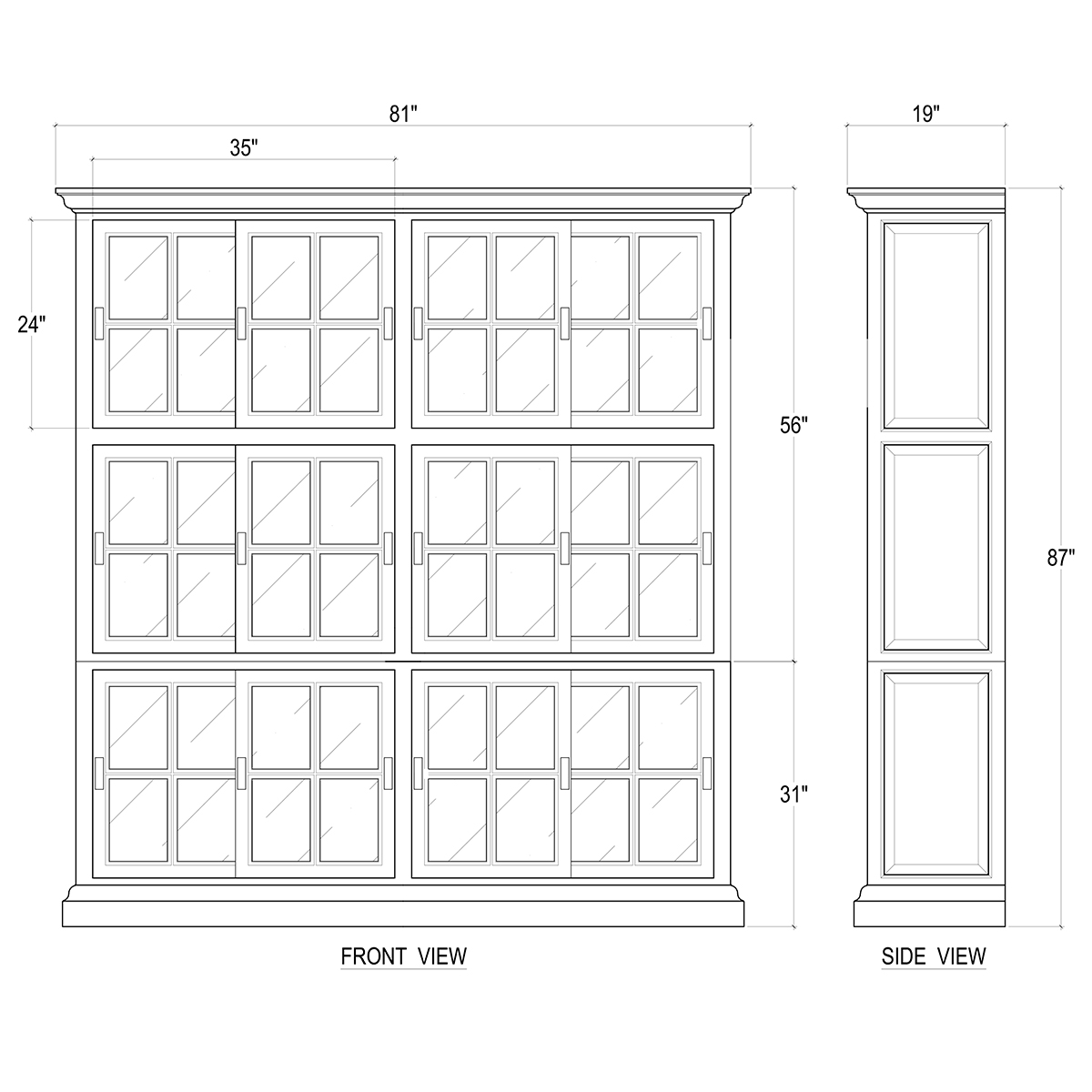 Bramble 23571 English Bookcase 2 Column Bramble 23571 English Bookcase 2 Column