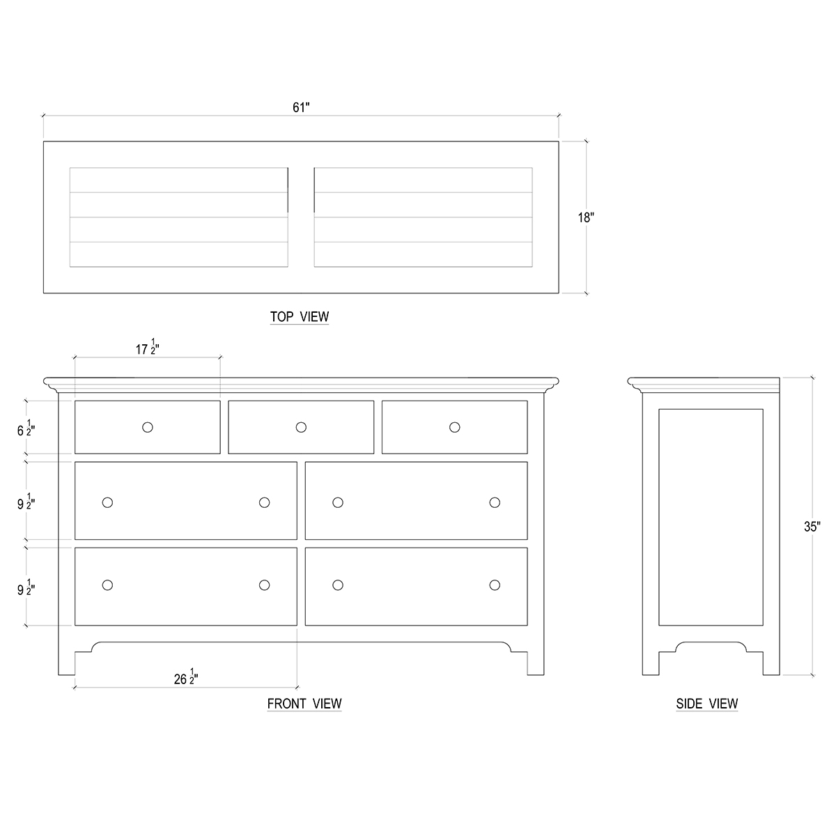 Bramble Furniture 23964 Aries 7 Drawer Dresser Bramble Furniture 23964 Aries 7 Drawer Dresser