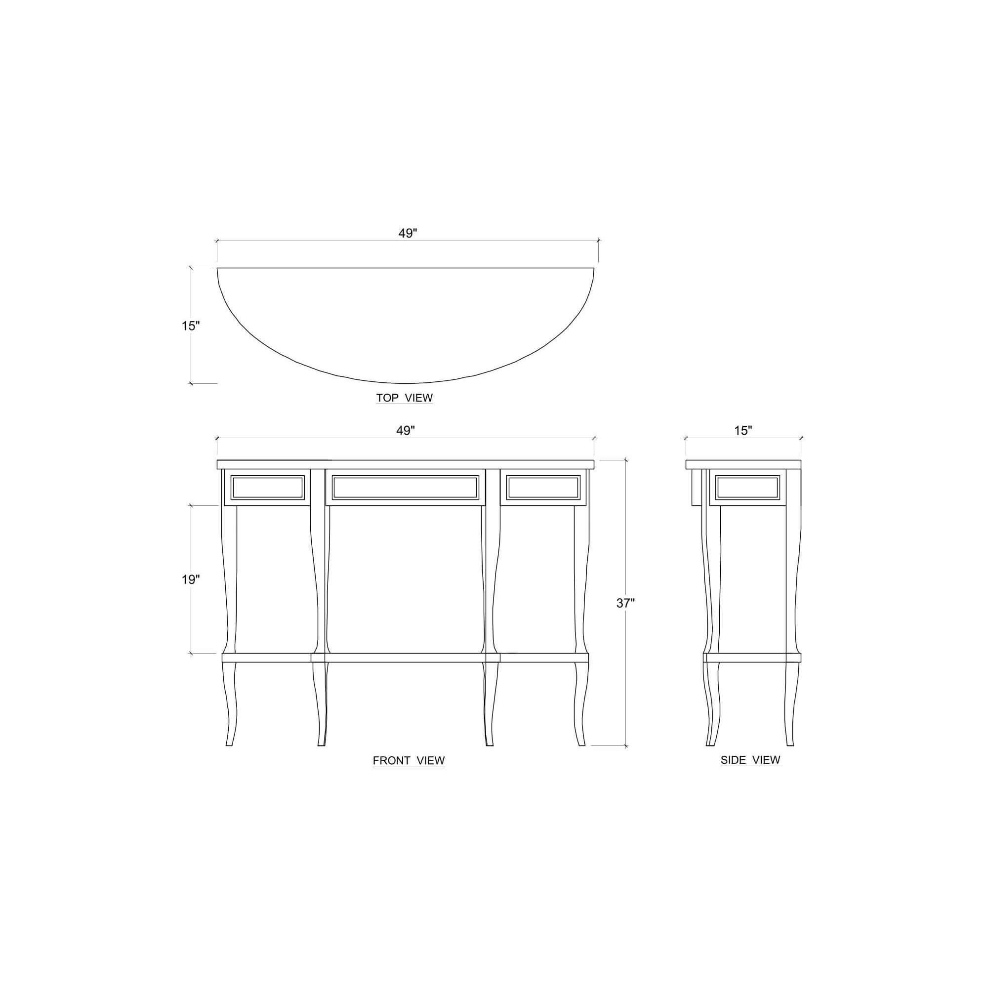 Bramble 76893 Mitford Demi Lune Console Bramble 76893 Mitford Demi Lune Console