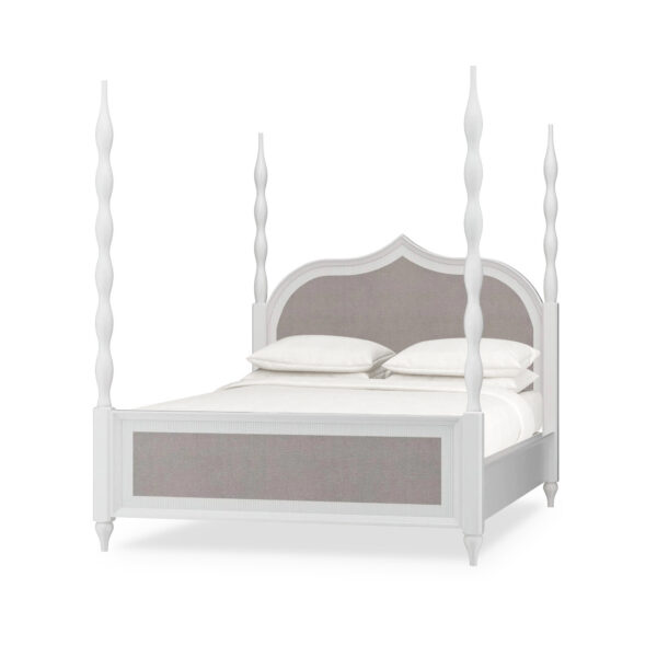 Bramble 76919 Brighton Upholstered Back Bed Queen (* comes w/ 2 poster options)
