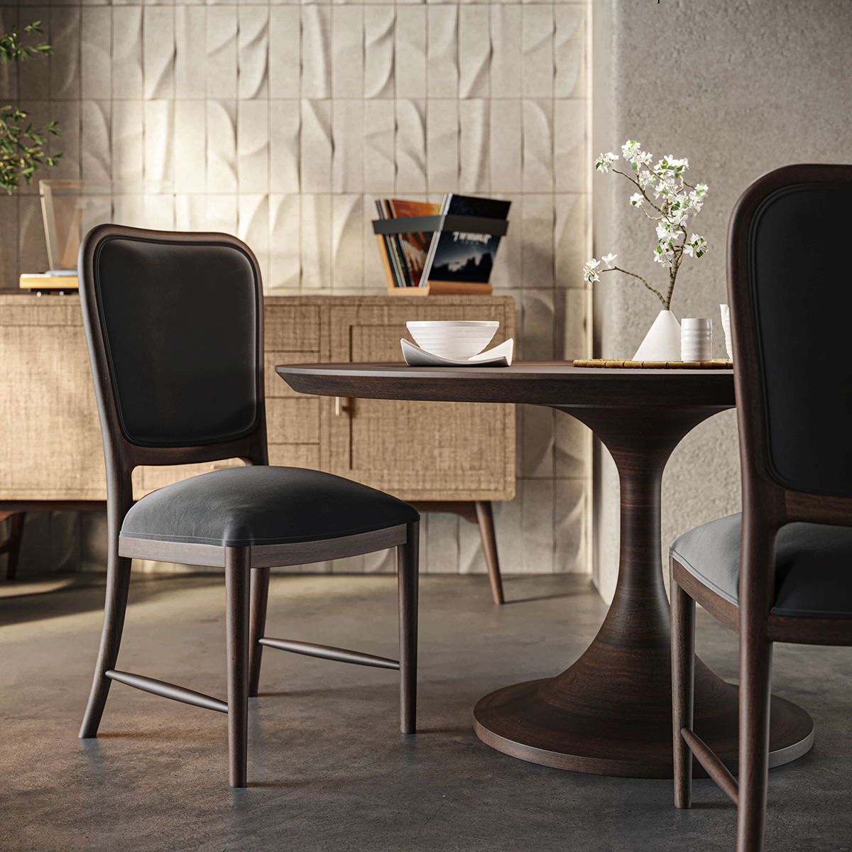 Bramble 85191 Laurna Dining Chair w/ Upholstered Back - Teak Bramble 85191 Laurna Dining Chair w/ Upholstered Back - Teak