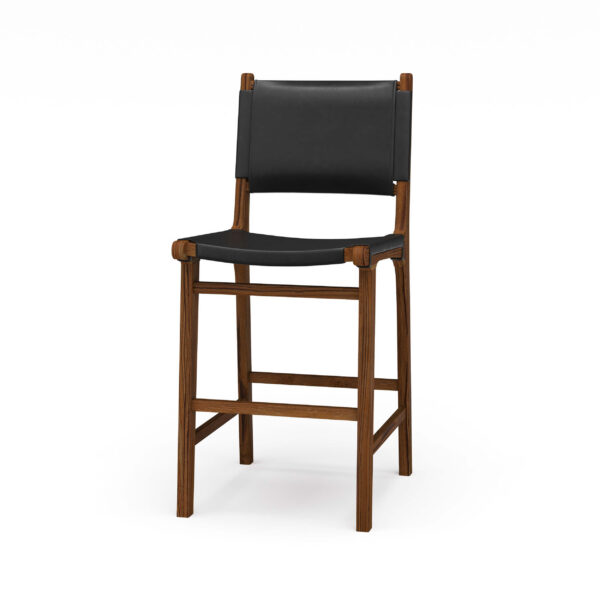 Bramble 85207 Logan Counter Stool w/ Leather - Teak