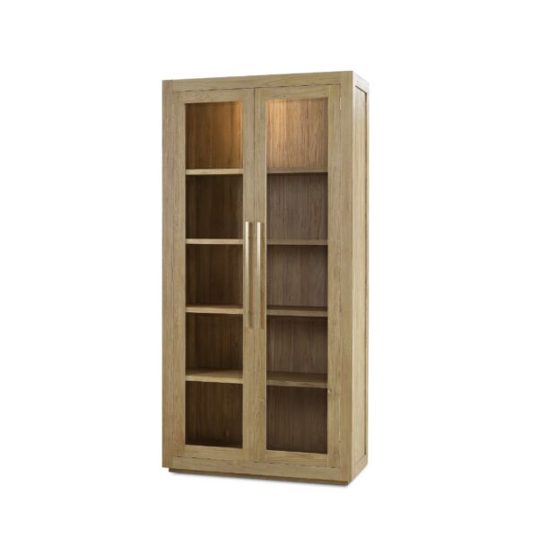 Bramble 65291 Tuscan Rustic Distressed Display Cabinet w/ LED - Teak