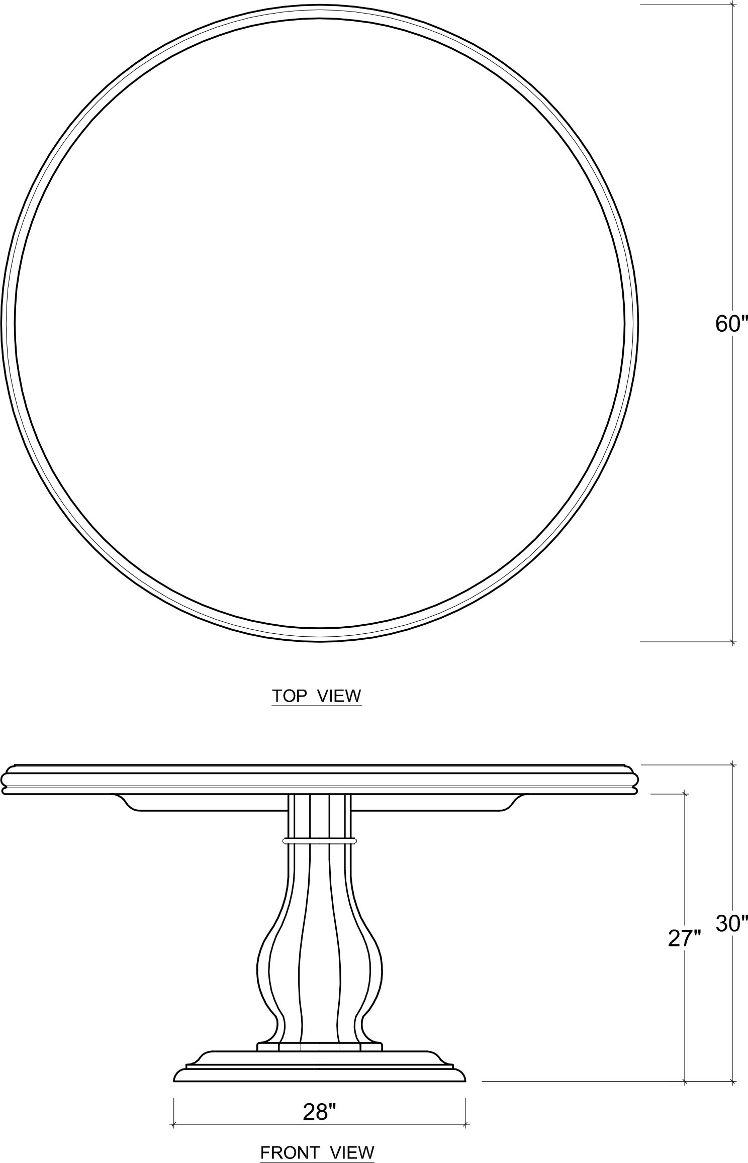 Bramble 65415 French Quarter Round Table 60'' w/o Grooves Bramble 65415 French Quarter Round Table 60'' w/o Grooves
