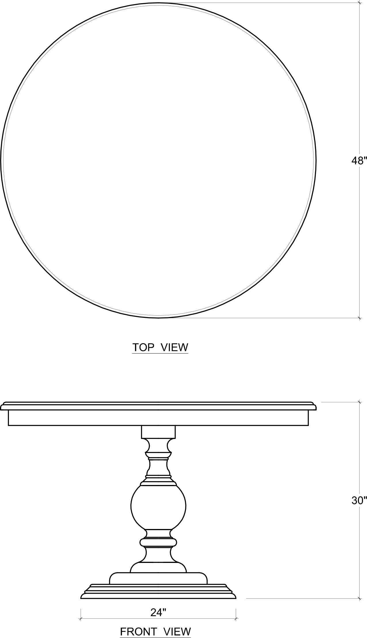 Bramble 66120 Gloucester Dining Table 48'' w/o Grooves Bramble 66120 Gloucester Dining Table 48'' w/o Grooves