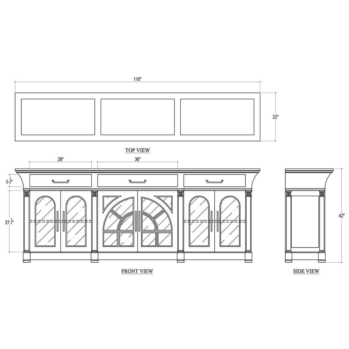 Bramble 66355 Lambeth Credenza w/ 6 LED Bramble 66355 Lambeth Credenza w/ 6 LED