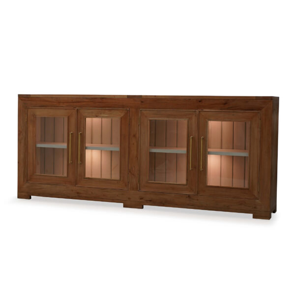 Bramble 66622 Fleet 4 Door Sideboard w/ Glass w/ LED