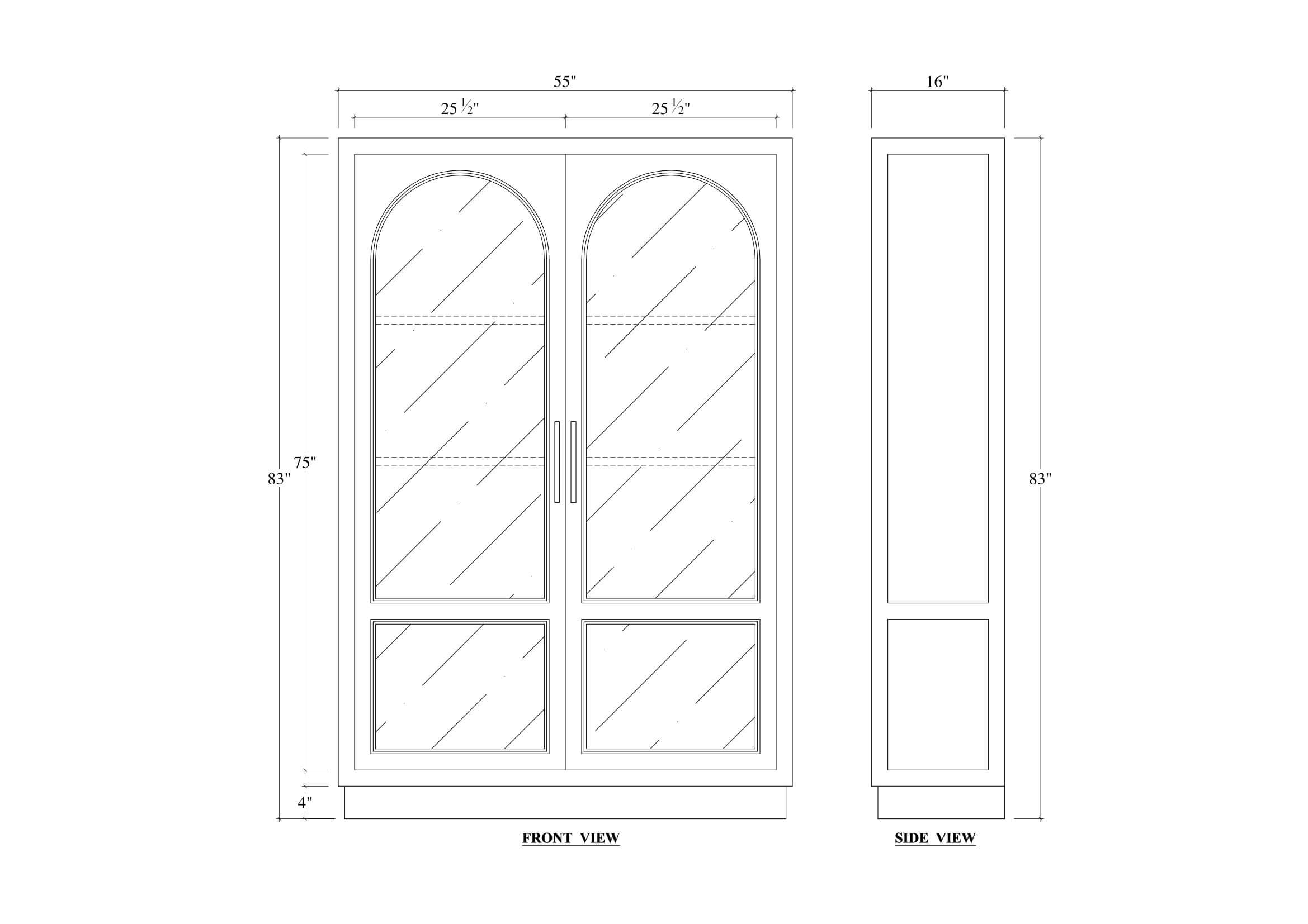 Bramble 68193 Vannes 2 Door Display Cabinet w/ Glass Shelves and LED lights Bramble 68193 Vannes 2 Door Display Cabinet w/ Glass Shelves and LED lights