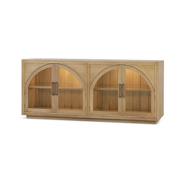 Bramble 68199 Vannes 4 Door Sideboard w/ Glass Shelves and LED lights