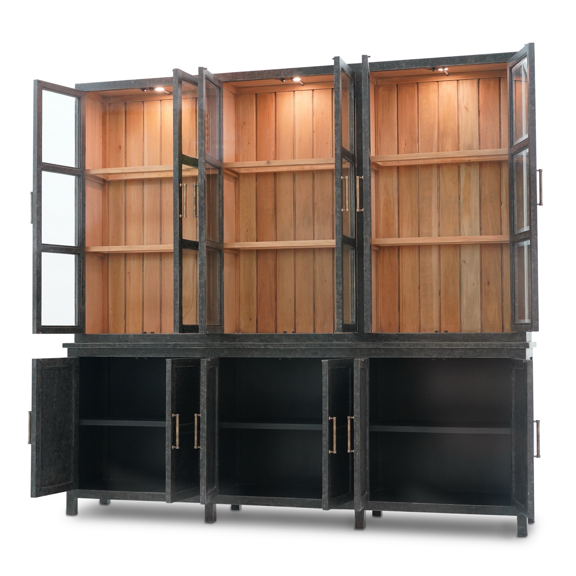 Bramble 68282 Madrone 12 Door Display Cabinet w/ Glass Shelves and LED Lights Bramble 68282 Madrone 12 Door Display Cabinet w/ Glass Shelves and LED Lights