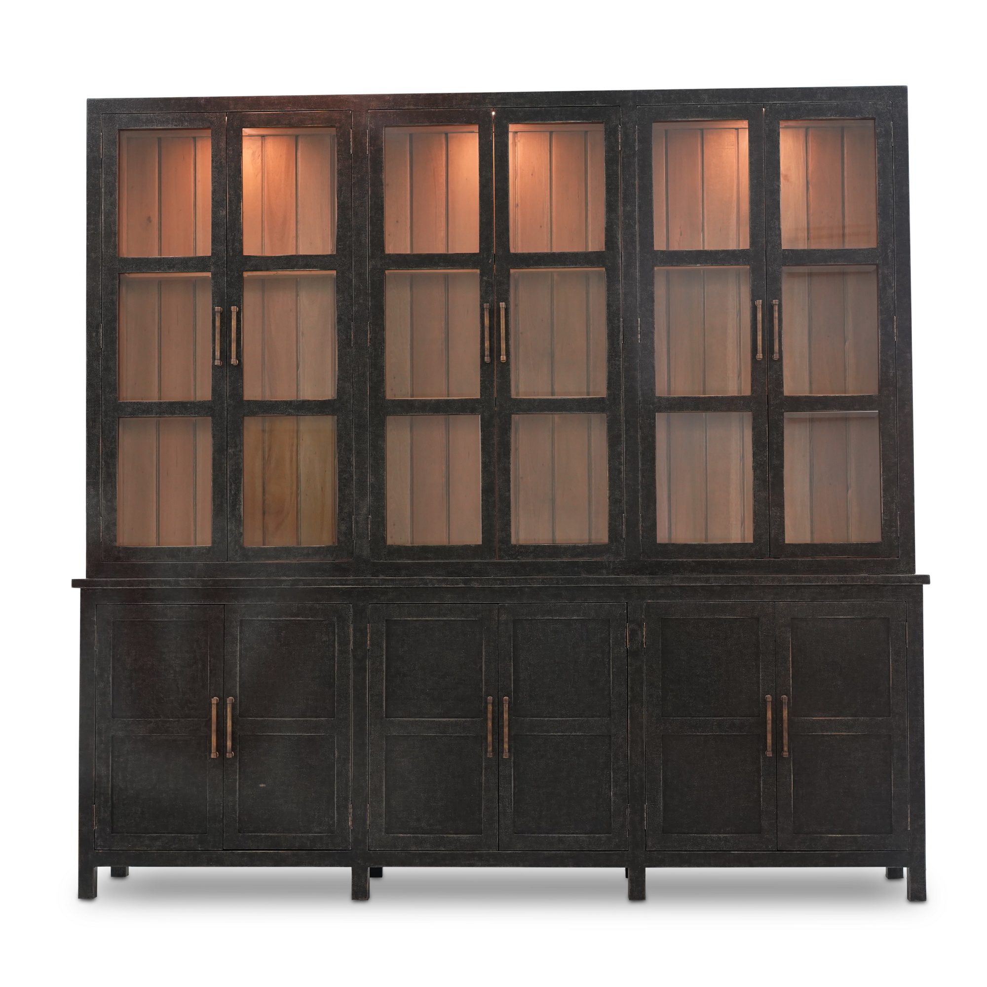 Bramble 68282 Madrone 12 Door Display Cabinet w/ Glass Shelves and LED Lights Bramble 68282 Madrone 12 Door Display Cabinet w/ Glass Shelves and LED Lights