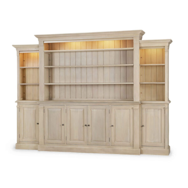 Bramble 69118 French Hens Media Cabinet w/ Glass Shelves on Sides w/ LED