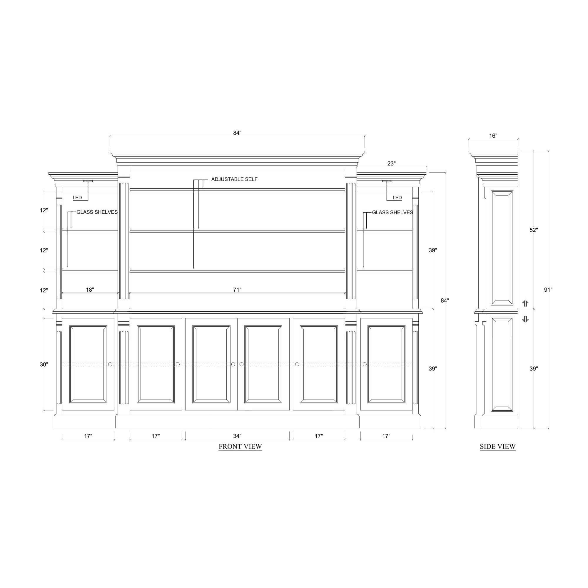 Bramble 69118 French Hens Media Cabinet w/ Glass Shelves on Sides w/ LED Bramble 69118 French Hens Media Cabinet w/ Glass Shelves on Sides w/ LED