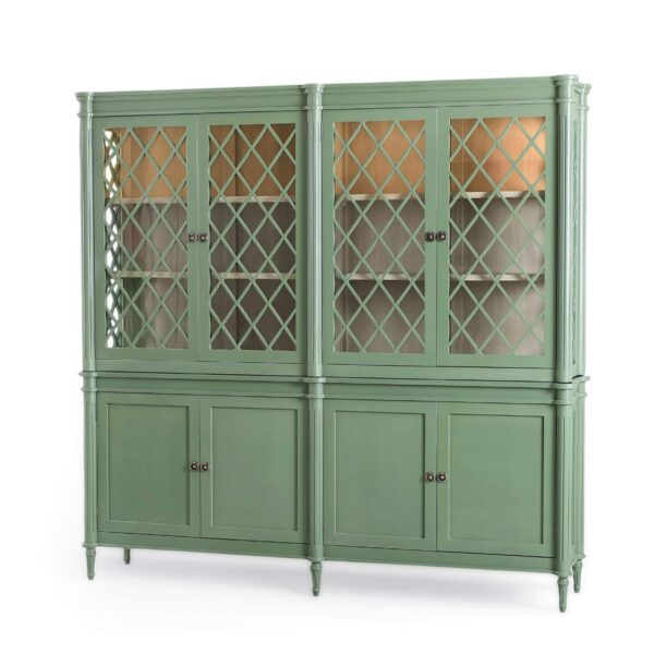 Bramble 69138 Kelly 4 Door Glass Display Cabinet w/ Glass Shelves & LED