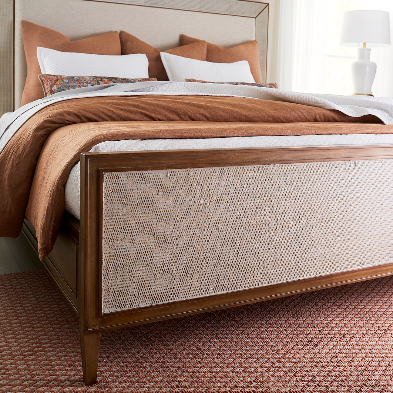 Bramble 76552 Belgravia Upholstered Bed w/ Rattan King Bramble 76552 Belgravia Upholstered Bed w/ Rattan King