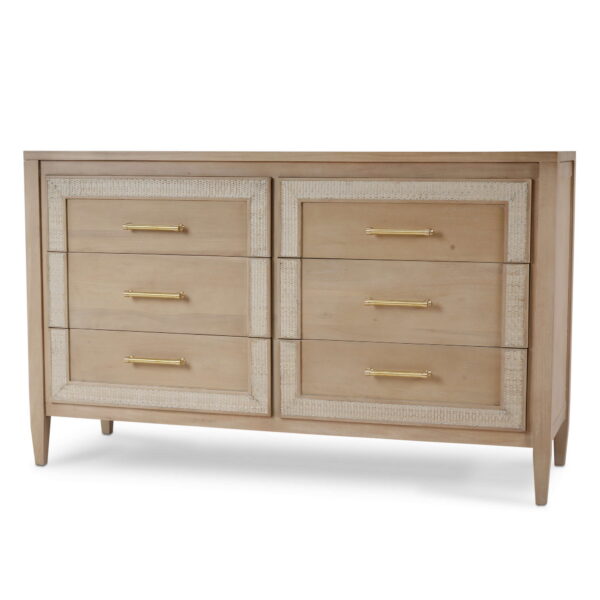 Bramble 76554 Belgravia 6 Drawer Dresser w/ Rattan