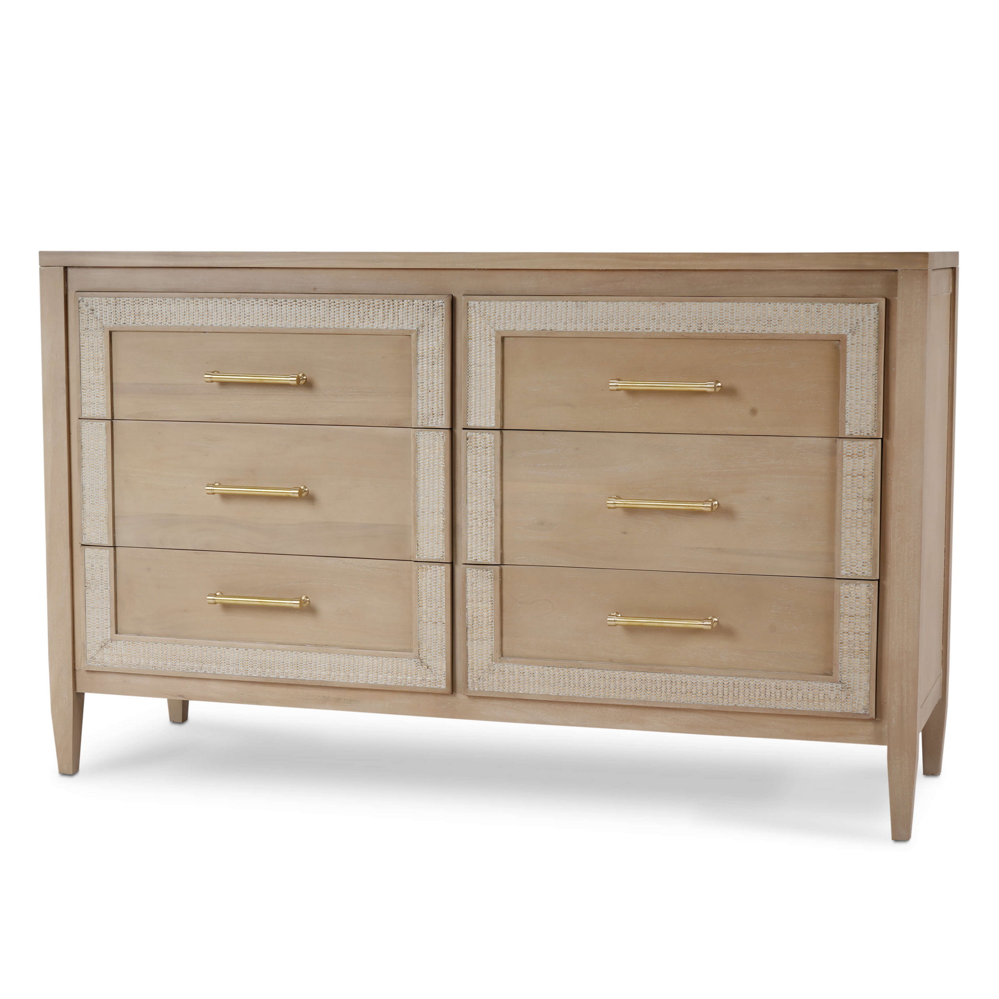 Bramble 76554 Belgravia 6 Drawer Dresser w/ Rattan Bramble 76554 Belgravia 6 Drawer Dresser w/ Rattan