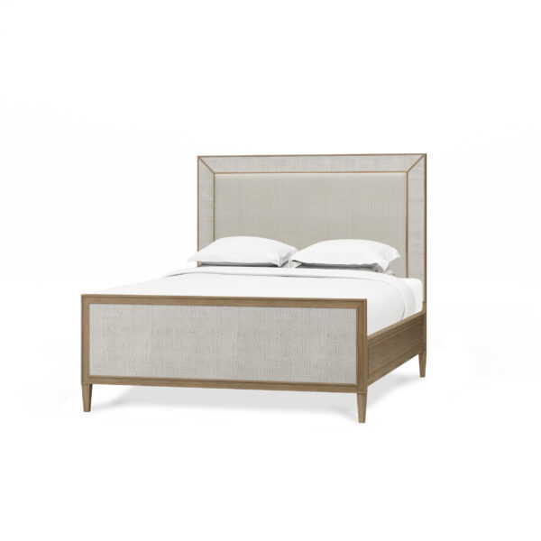 Bramble 76565 Belgravia Upholstered Bed w/ Rattan Queen