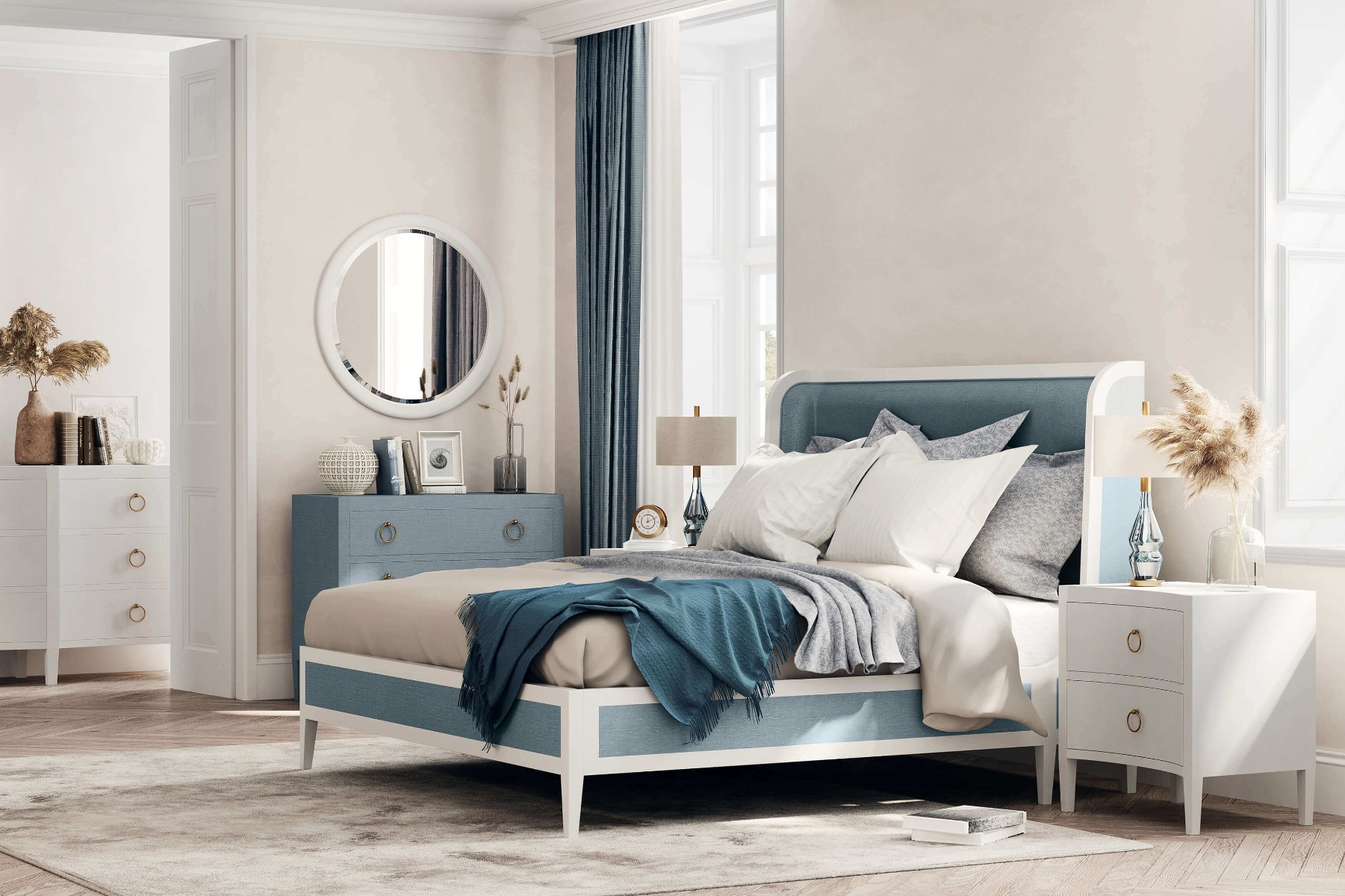 Bramble 76575 Mornington Linen Wrapped Nightstand Bramble 76575 Mornington Linen Wrapped Nightstand