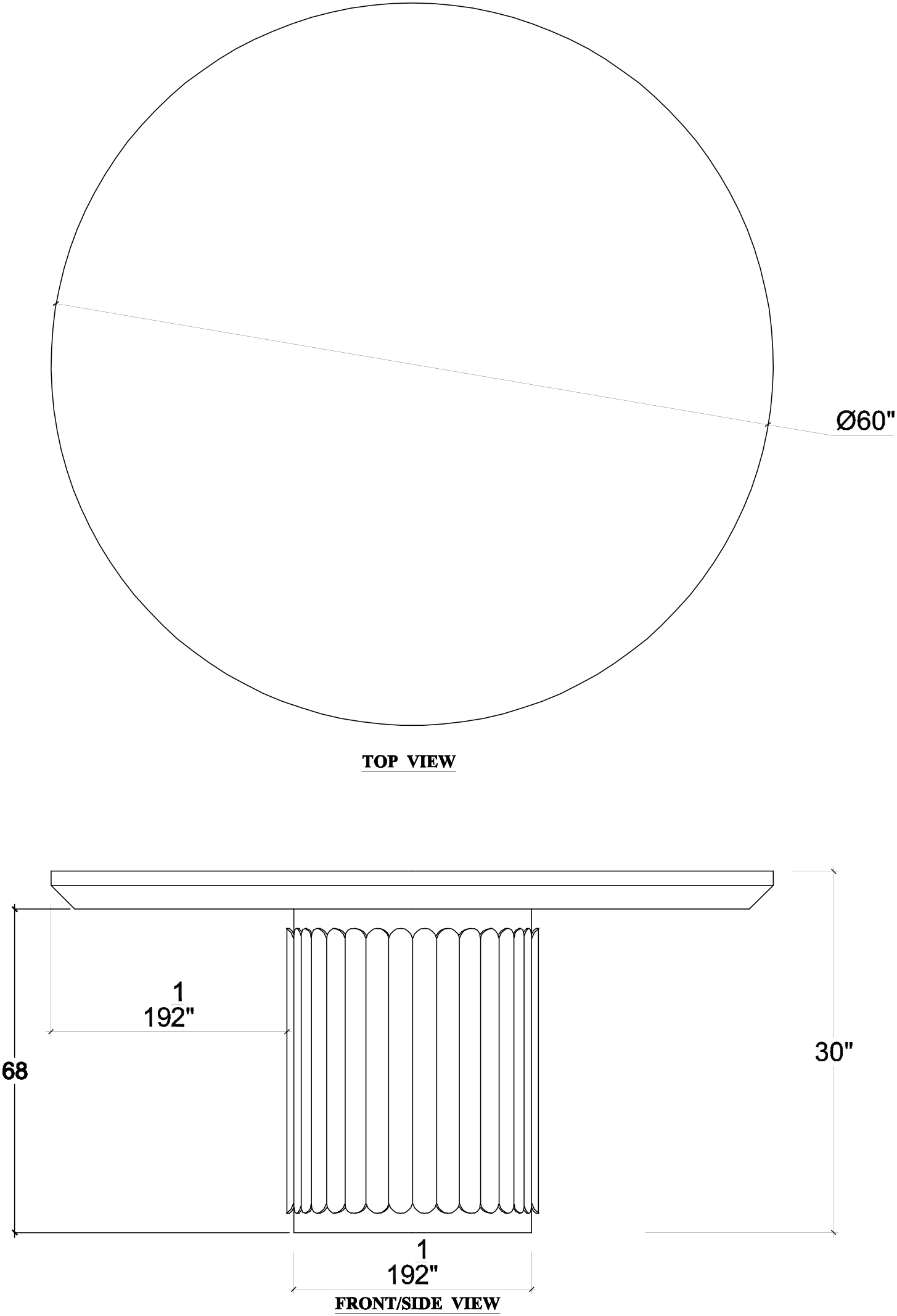 Bramble 76609 Portobello Round Dining Table 60" Bramble 76609 Portobello Round Dining Table 60"