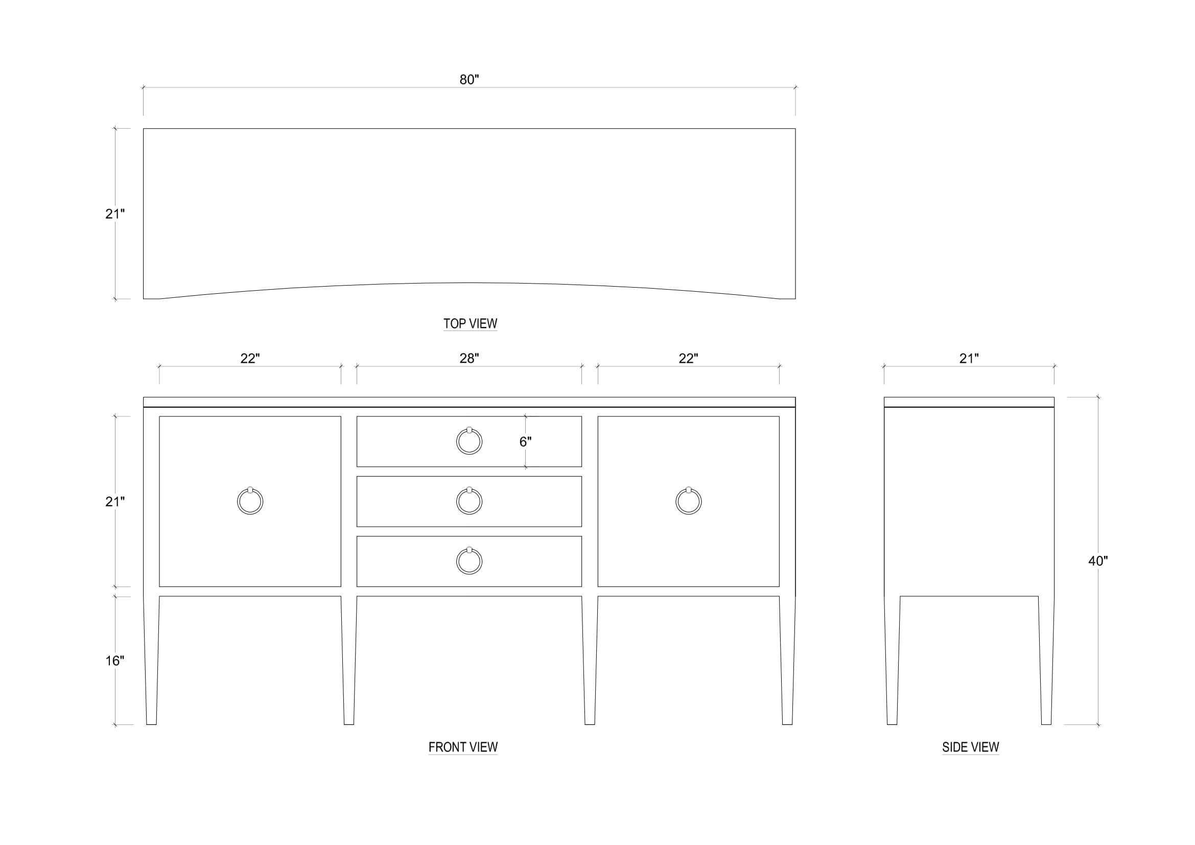 Bramble 76618 Westminster Concave Sideboard Bramble 76618 Westminster Concave Sideboard