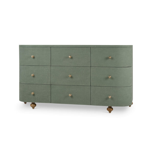 Bramble 76813 Fenchurch 9 Drawer Linen Wrapped Dresser