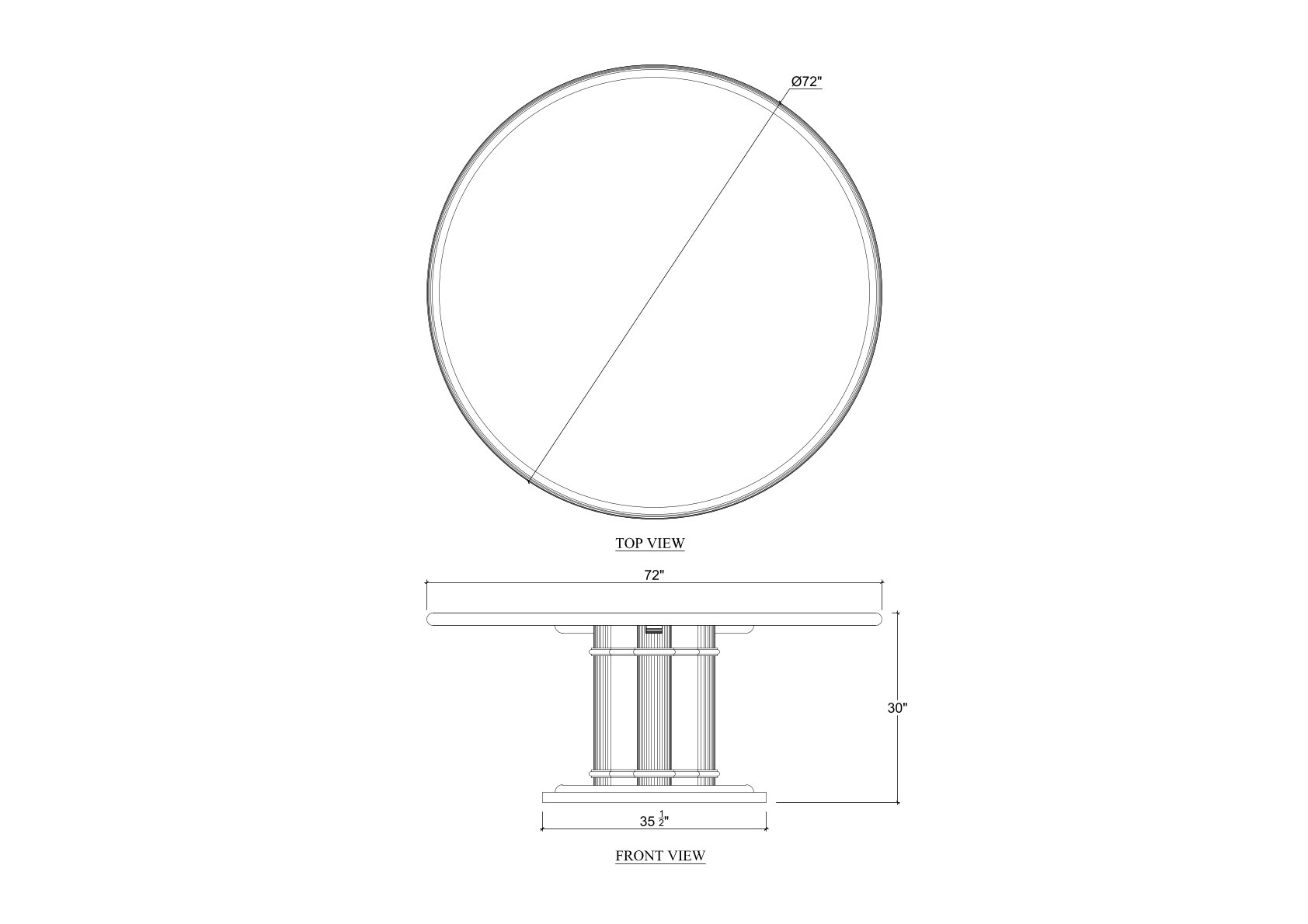 Bramble 76836 Hobsons Round Dining Table 72'' Bramble 76836 Hobsons Round Dining Table 72''