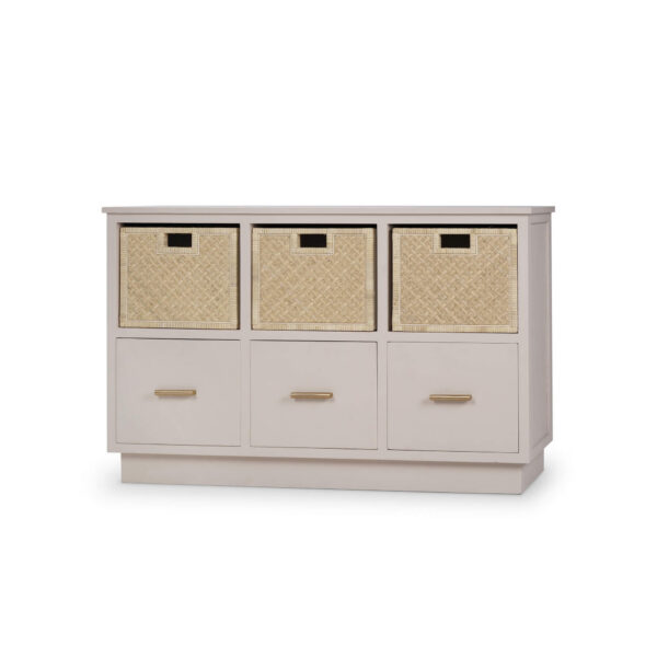 Bramble 28695 Dakota Storage Unit w/ 3 Drawers & Rattan Baskets