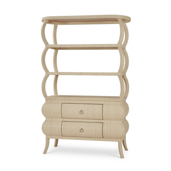 Bramble 28789 Savannah Open Bookcase w/ Rattan