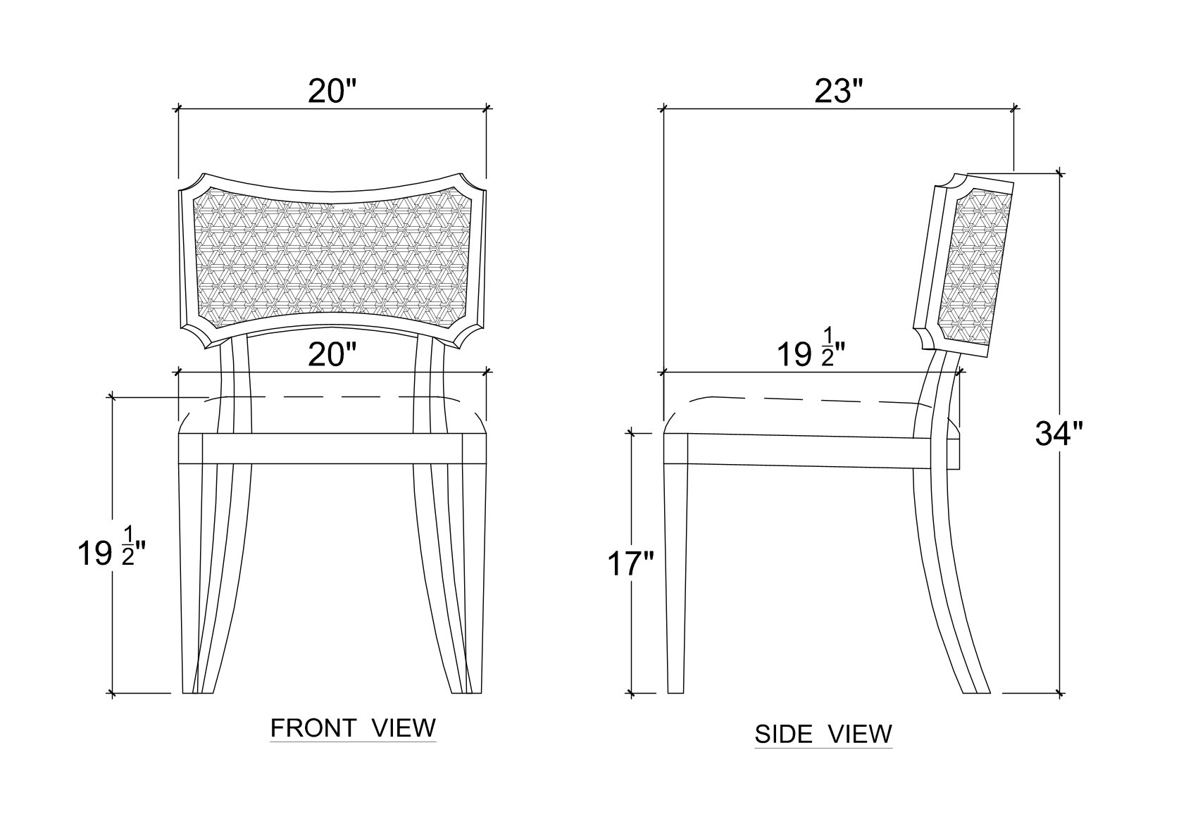 Bramble 28818 Linea Dining Chair w/ Rattan Back Bramble 28818 Linea Dining Chair w/ Rattan Back