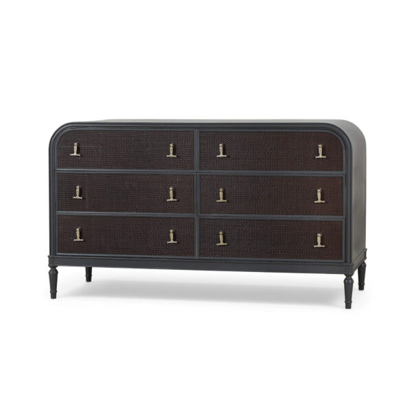 Bramble 29117 Langford 6 Drawer Dresser w/ Rattan