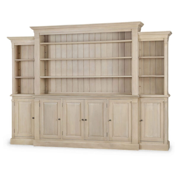 Bramble 29118 French Hens Media Cabinet w/ Glass Shelves on Sides
