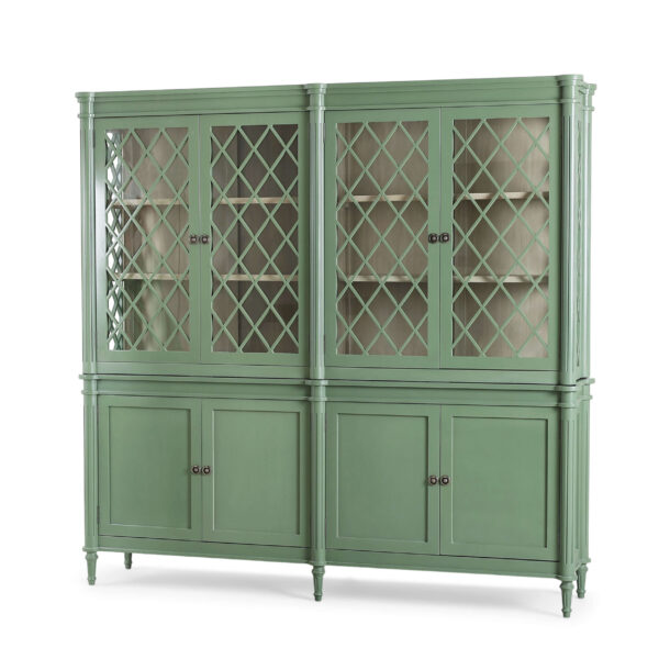 Bramble 29138 Kelly 4 Door Glass Display Cabinet w/ Glass Shelves