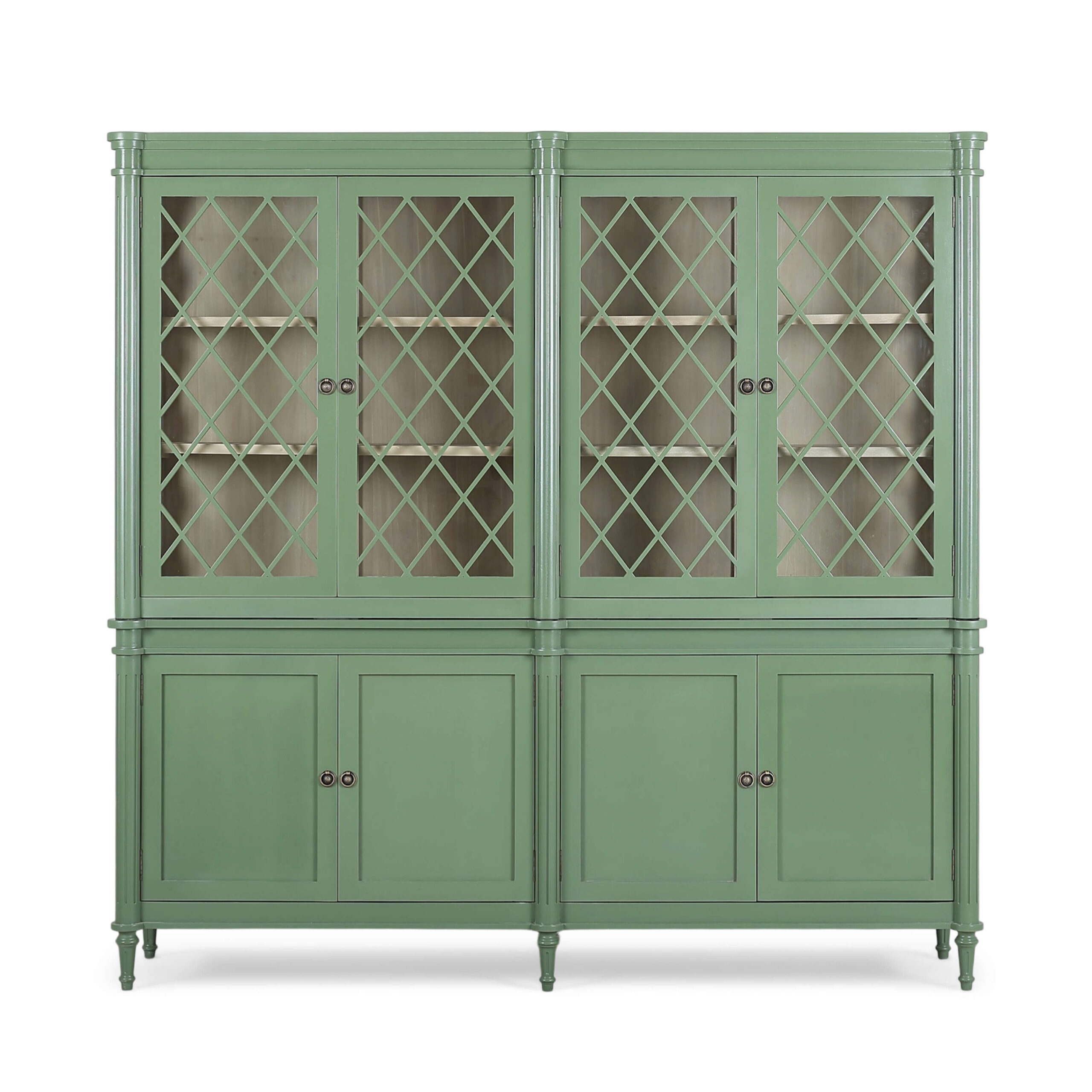 Bramble 29138 Kelly 4 Door Glass Display Cabinet w/ Glass Shelves Bramble 29138 Kelly 4 Door Glass Display Cabinet w/ Glass Shelves