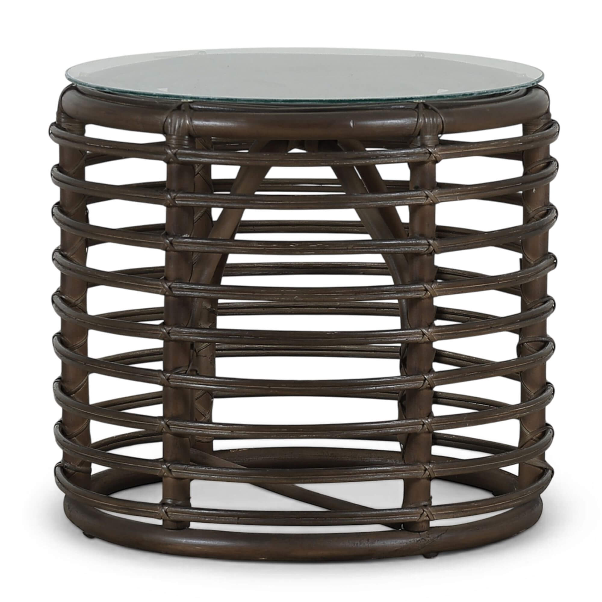 Bramble 29156 Portico Rattan Side Table w/ Glass Top Bramble 29156 Portico Rattan Side Table w/ Glass Top